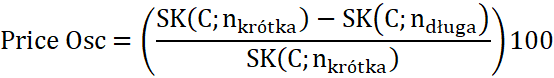 Price Oscillator formuła