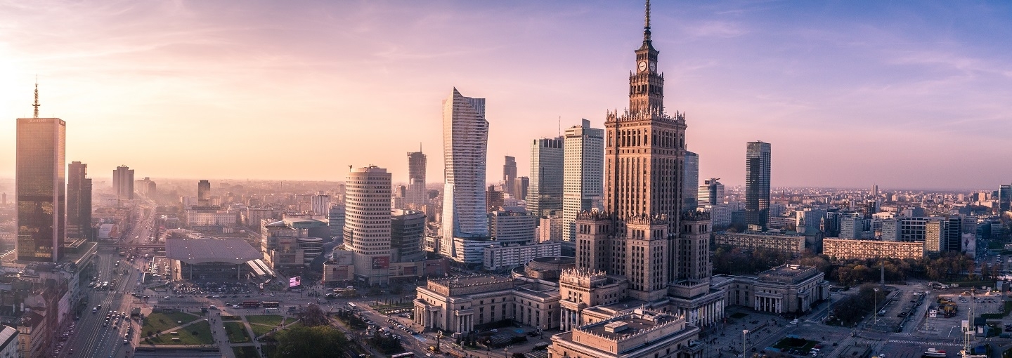 panoramic view on Warsaw city